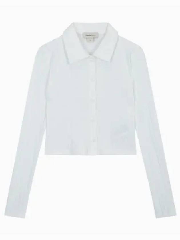 Jeans Slip Rib Long Sleeve Shirt White - CALVIN KLEIN - BALAAN 2