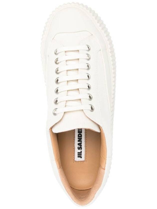 Canvas Platform Low Top Sneakers White - JIL SANDER - BALAAN 3