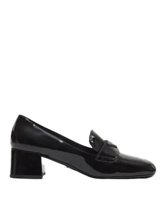 Enamel Metal Triangle Logo Loafers Black - PRADA - BALAAN 2