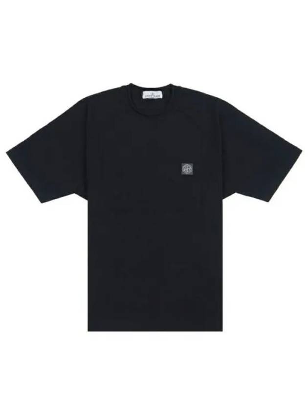 Compass Patch Regular Fit Cotton Short Sleeve T-Shirt Black - STONE ISLAND - BALAAN 2