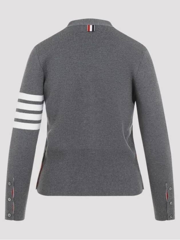 4 bar stripe Milano stitch merino wool cardigan gray FKC207A 0014 035 - THOM BROWNE - BALAAN 4