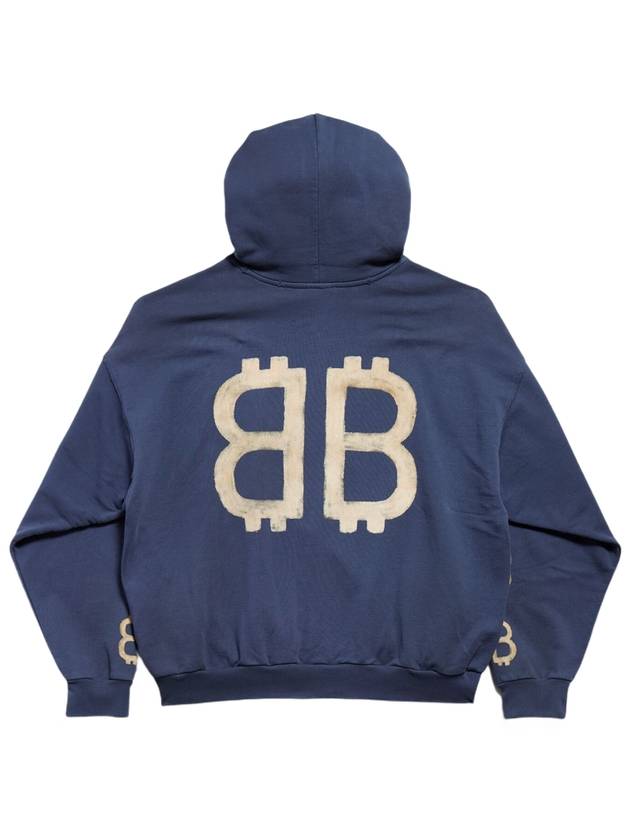 Crypto Medium Fit Hoodie Blue - BALENCIAGA - BALAAN 3