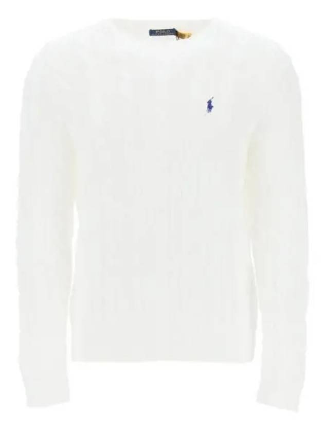 Embroidery Logo Cable Knit Top White - POLO RALPH LAUREN - BALAAN 2