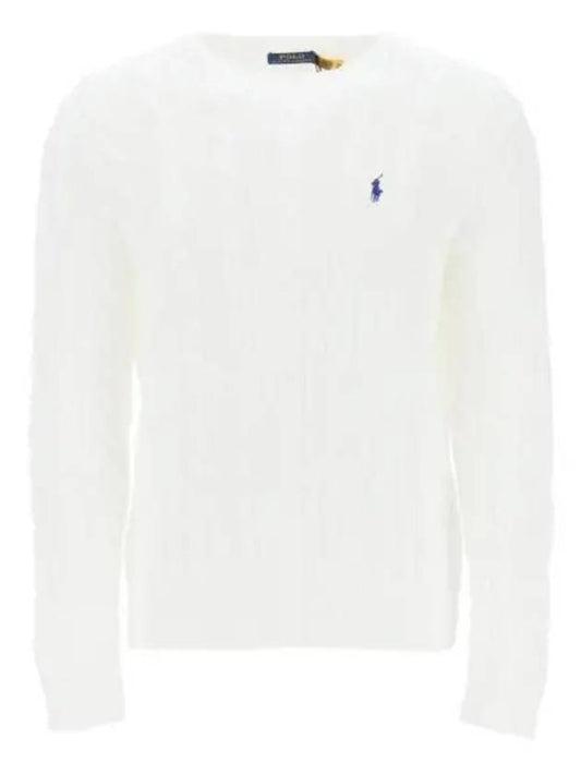 Embroidery Logo Cable Knit Top White - POLO RALPH LAUREN - BALAAN 2