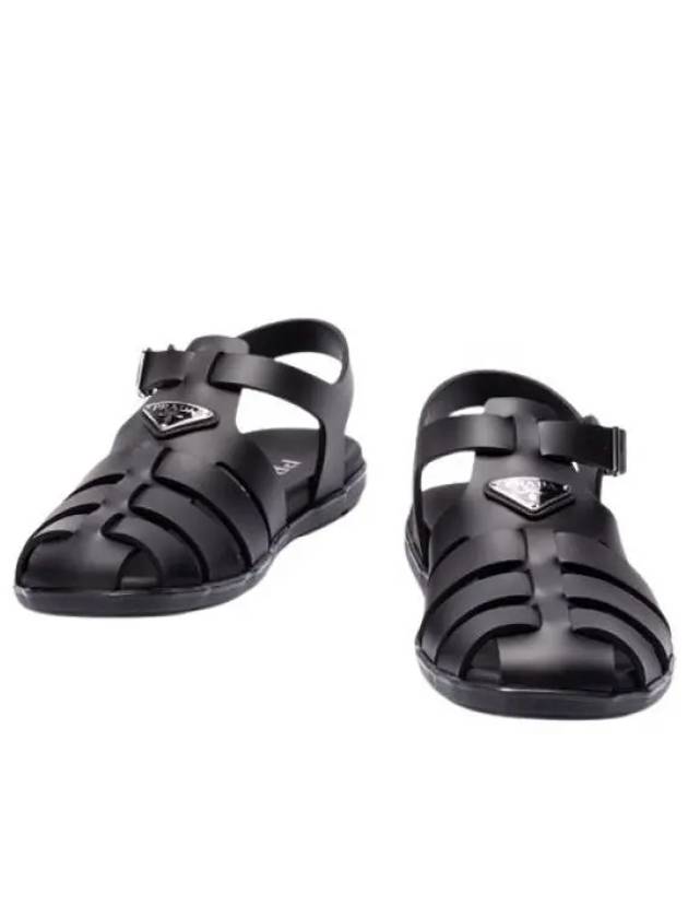 Triangle Logo Fisherman Rubber Sandals Black - PRADA - BALAAN 2