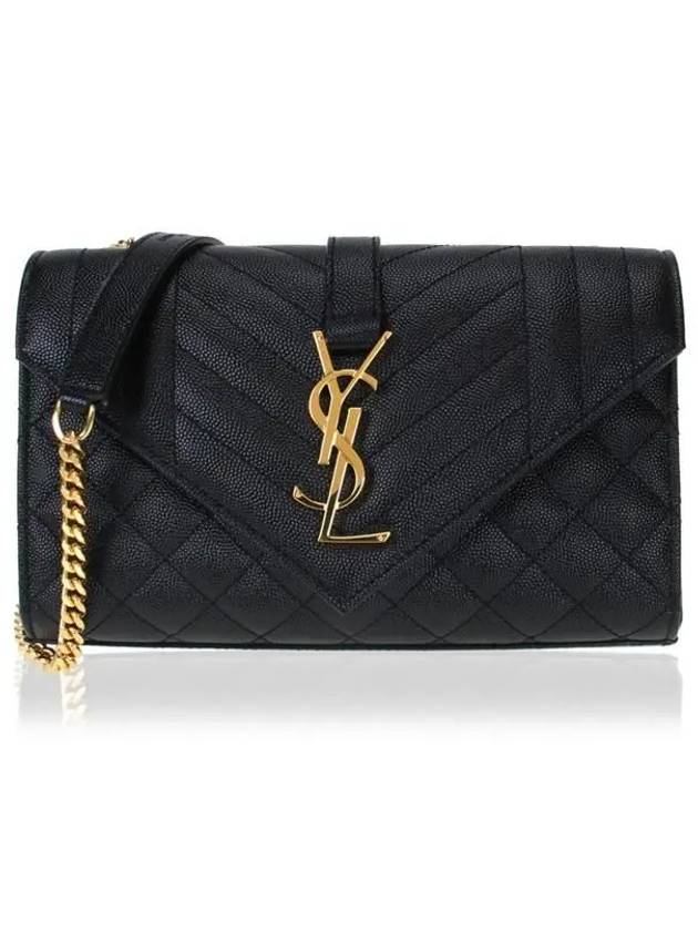 Matelasse Envelope Small Shoulder Bag Black - SAINT LAURENT - BALAAN 2