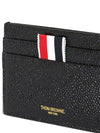 Pebble Grain Leather Stripe Single Card Wallet Black - THOM BROWNE - BALAAN 6