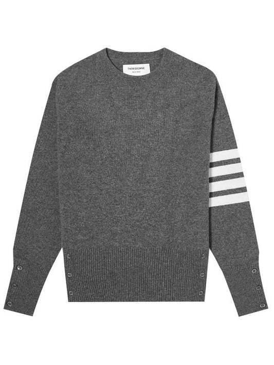 cashmere knit gray - THOM BROWNE - BALAAN.