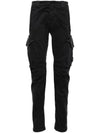 Stretch Sateen Ergonomic Lens Cargo Straight Pants Black - CP COMPANY - BALAAN 2