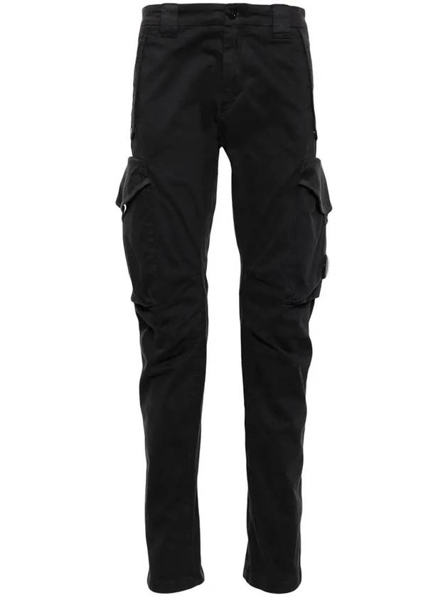 Stretch Sateen Ergonomic Lens Cargo Straight Pants Black - CP COMPANY - BALAAN 2