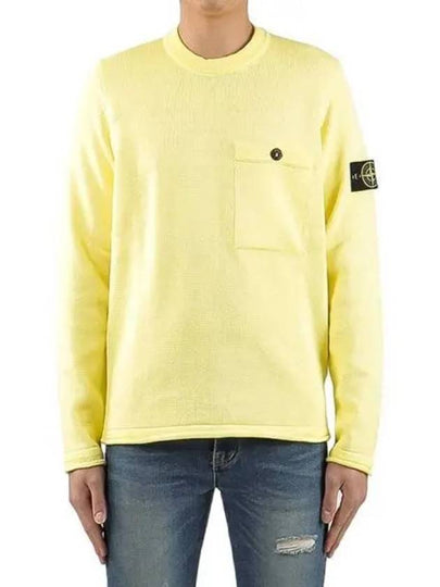 Men's Wappen Cotton Knit Top Yellow - STONE ISLAND - BALAAN 2