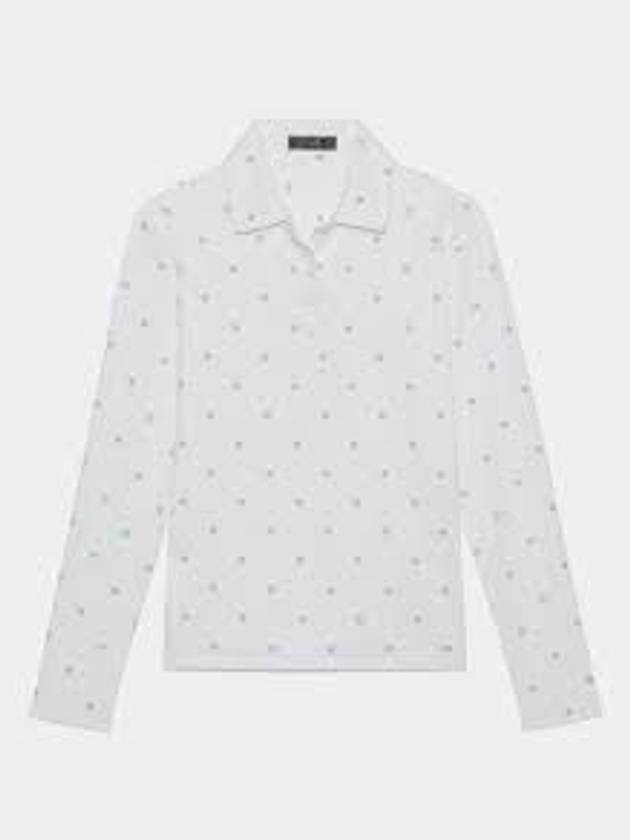 Women's Star Print Long Sleeve Pk Shirt White - G/FORE - BALAAN 2