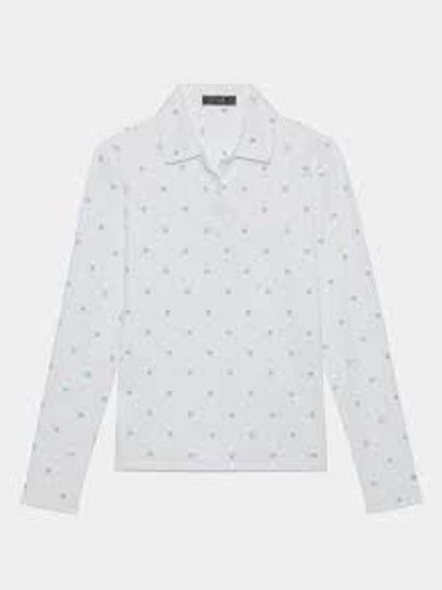 Women's Star Print Long Sleeve Pk Shirt White - G/FORE - BALAAN 2