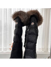 Boedic Logo Patch Fox Fur Down Long Padding Black - MONCLER - BALAAN 4