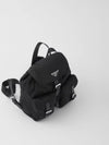 Triangle Logo Re Nylon Small Backpack Black - PRADA - BALAAN 5