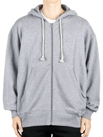 Face Logo Applique Zip-Up Hoodie Grey - ACNE STUDIOS - BALAAN 2