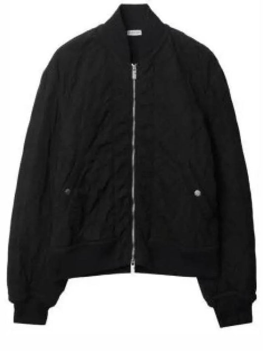 Stand-Up Collar Quilted Bomber Jacket Black - BURBERRY - BALAAN 2