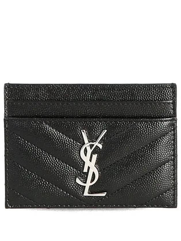 Cassandre Matelasse Card Case In Grain De Poudre Embossed Leather Black - SAINT LAURENT - BALAAN 2