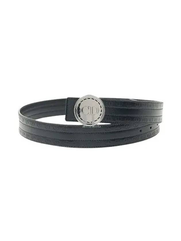 CD Circle Buckle Leather Belt Black - DIOR - BALAAN 2