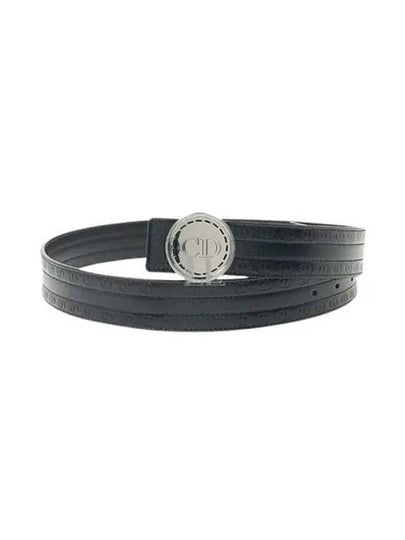 CD Circle Buckle Leather Belt Black - DIOR - BALAAN 2