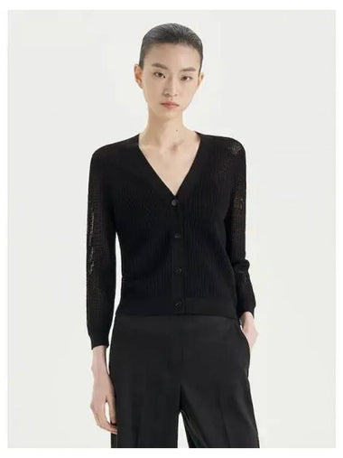 Women s compact crepe pointel knit spring fall cardigan black domestic product GM0024041199380 - THEORY - BALAAN 1