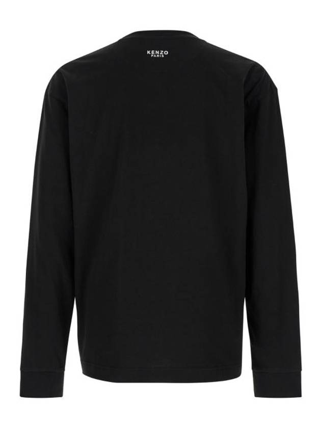 Boke Flower Embroidery Cotton Long Sleeve T-Shirt Black - KENZO - BALAAN 3