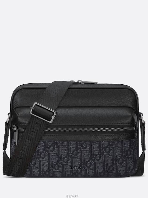 Rider 2 0 Zipper Messenger Bag Black Dior Oblique - DIOR - BALAAN 1