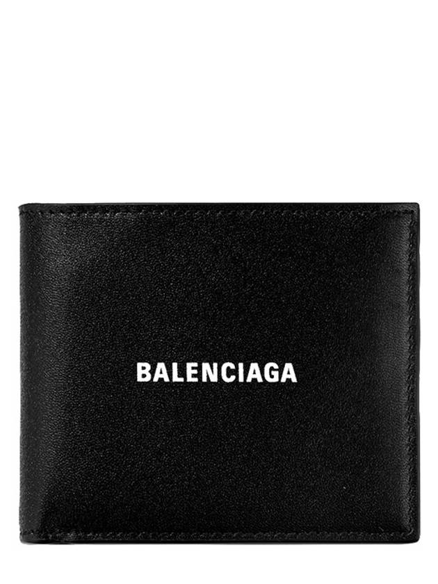 Logo Print Leather Half Wallet Black - BALENCIAGA - BALAAN 2