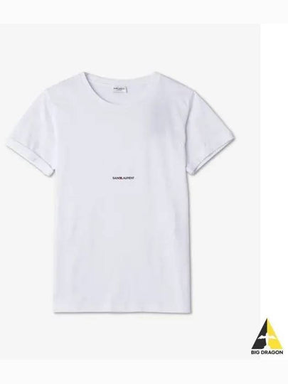 Men's Small Logo Short Sleeve T-Shirt White - SAINT LAURENT - BALAAN 2