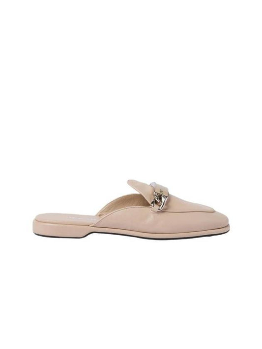 Logo Leather Bloafers Desert Beige - MIU MIU - BALAAN 1