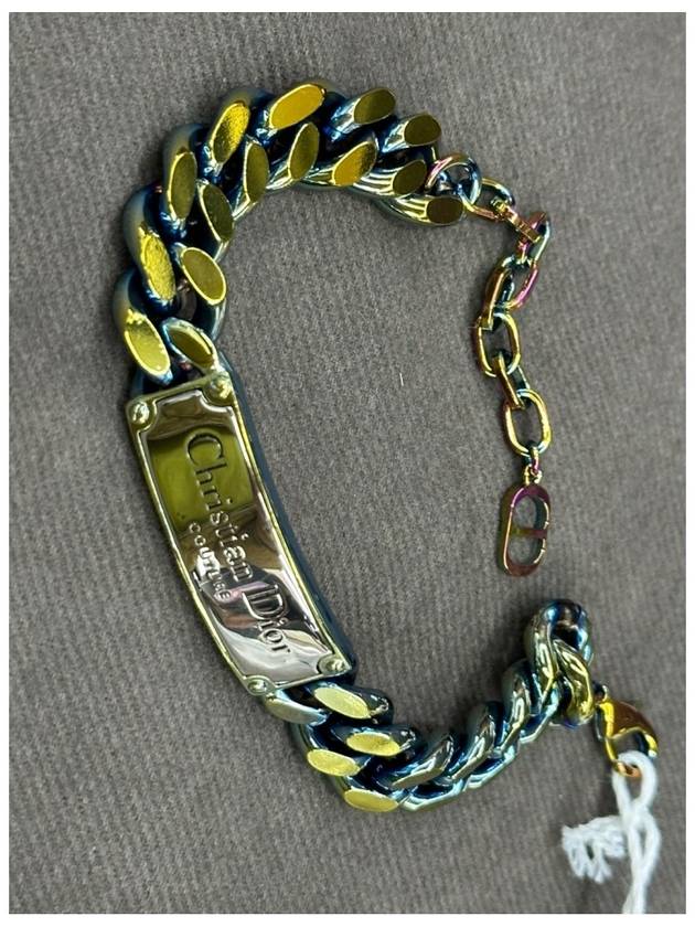 Chain Link Iridescent Finish Brass Bracelet - DIOR - BALAAN 6