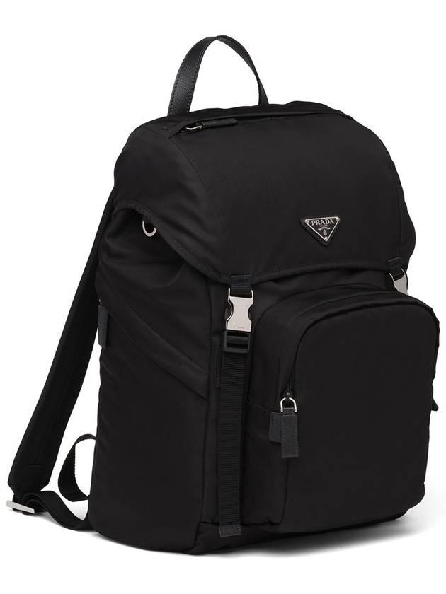 Re-Nylon Saffiano Leather Backpack Black - PRADA - BALAAN 5