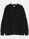 Lambswool GRS Buttoned Cardigan Black - CP COMPANY - BALAAN 2