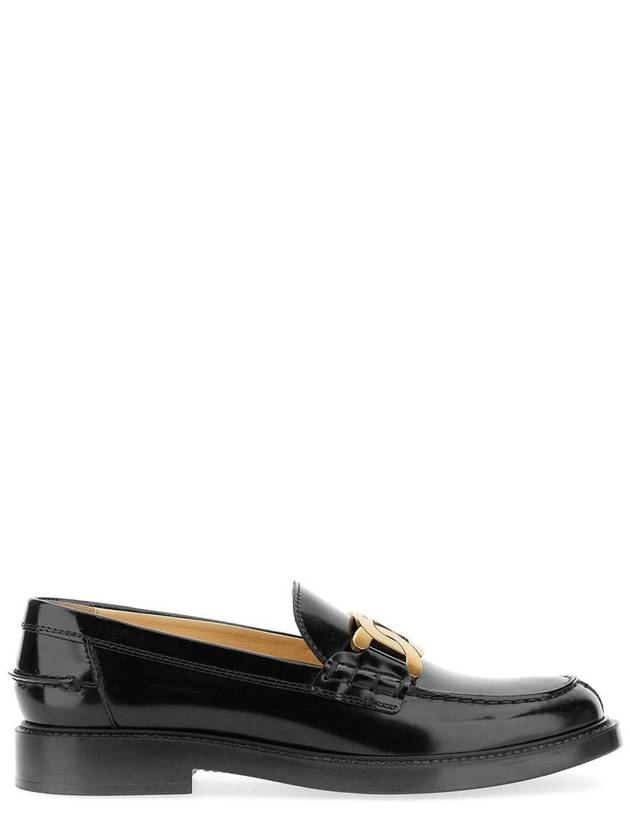 Brushed Leather Chain Loafers Black - TOD'S - BALAAN 2