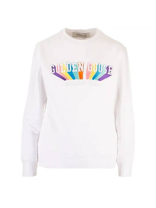 Rainbow Logo Print Sweatshirt White - GOLDEN GOOSE - BALAAN 1