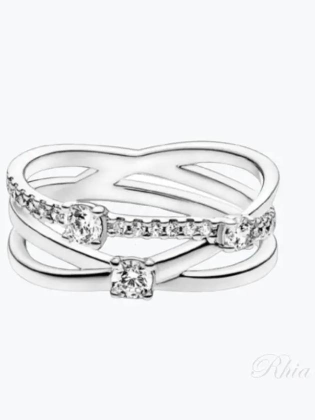 Sparkling Triple Band Ring Silver - PANDORA - BALAAN 2