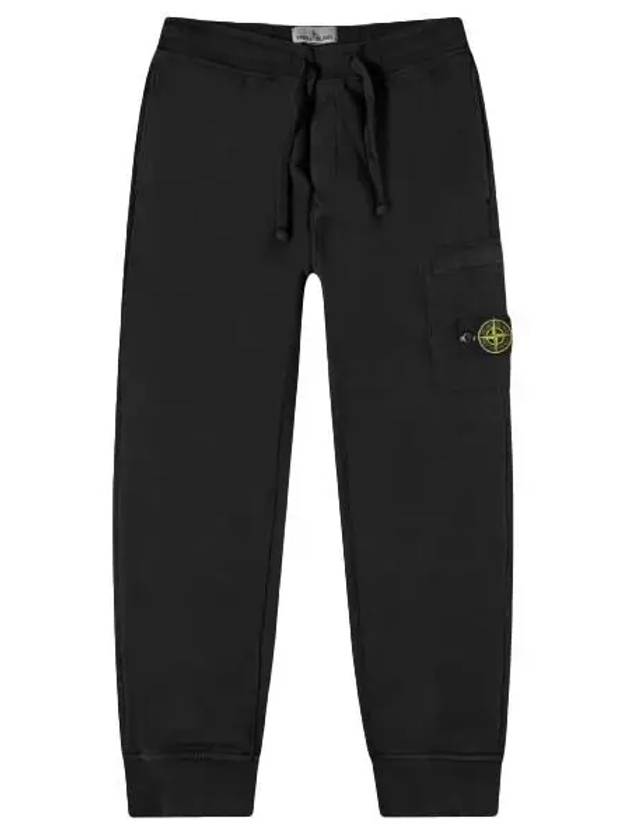 Waffen Patch Cotton Fleece Track Pants Black - STONE ISLAND - BALAAN 2