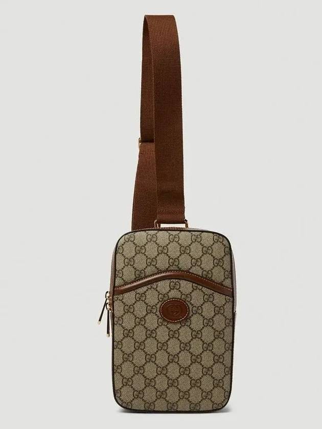 GG Supreme One Shoulder Cross Bag Beige - GUCCI - BALAAN 3