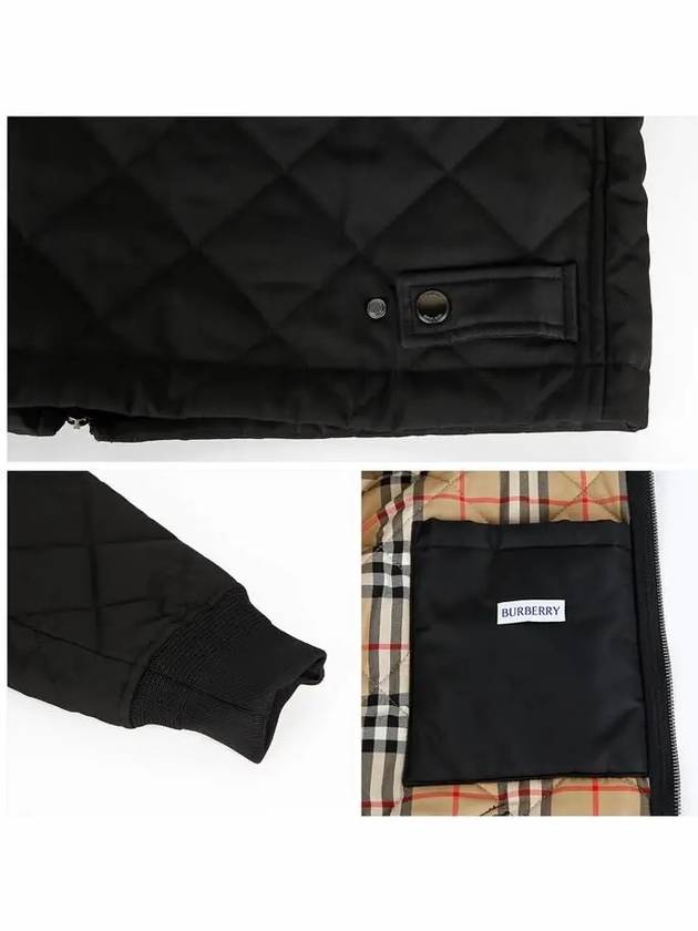 Diamond Quilted Zip-Up Jacket Black - BURBERRY - BALAAN 7