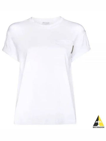 M0T18BB300 C159 Turn up sleeve pocket t shirt - BRUNELLO CUCINELLI - BALAAN 1
