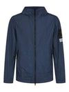 Men's Wappen Patch Nylon Hooded Jacket Blue - STONE ISLAND - BALAAN 2