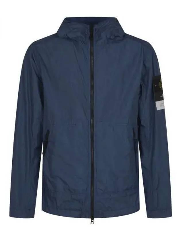 Men's Wappen Patch Nylon Hooded Jacket Blue - STONE ISLAND - BALAAN 2