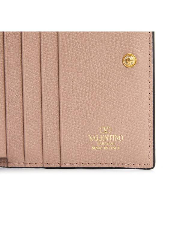 Women's V Logo Signature Compact Half Wallet Dark Beige - VALENTINO - BALAAN 9