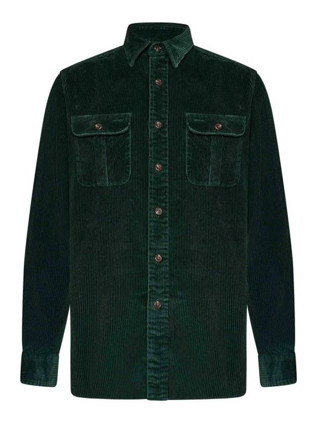 Corduroy Long Sleeve Shirt Green - POLO RALPH LAUREN - BALAAN 2