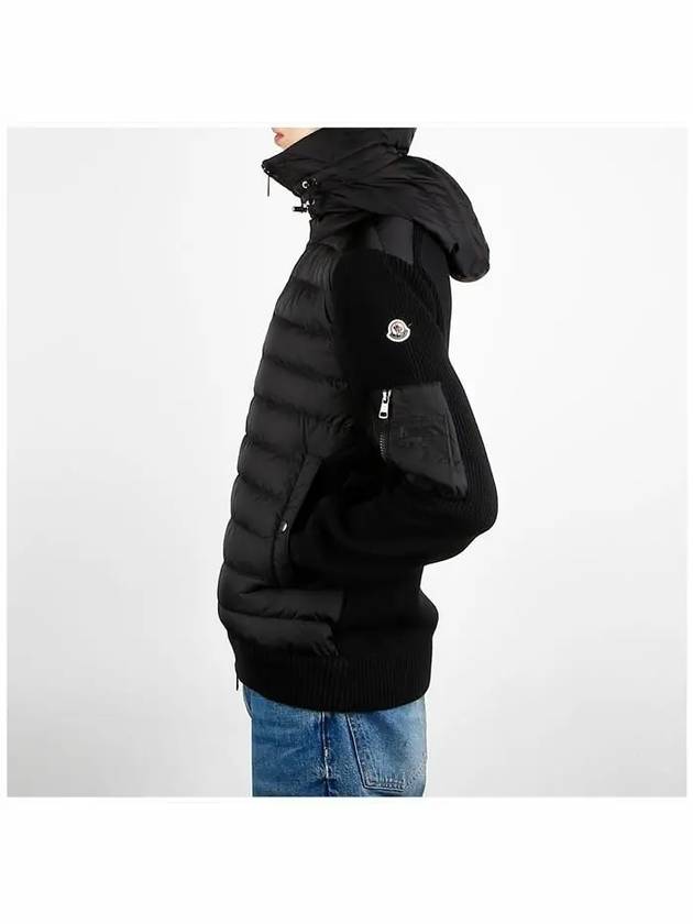 9B50800 A9340 999 Logo Patch Hooded Padded Cardigan - MONCLER - BALAAN 3