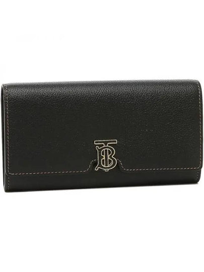 TB Logo Grainy Leather Continental Long Wallet Black - BURBERRY - BALAAN 2