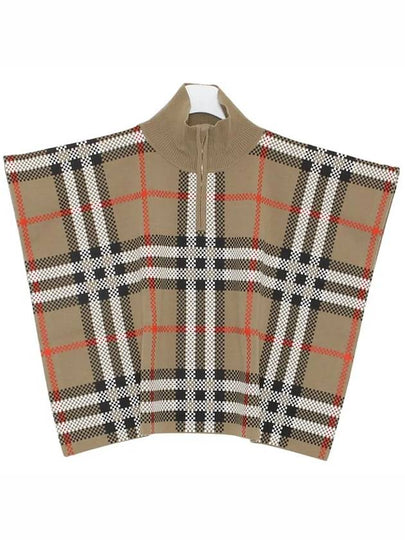 Kids Vintage Check Half Neck Wool Cape Coat Beige - BURBERRY - BALAAN 2