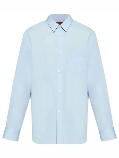 Cotton Poplin Long Sleeve Shirt Blue - GUCCI - BALAAN 2