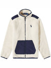 Logo Shearling Zip-up Jacket White - POLO RALPH LAUREN - BALAAN 1