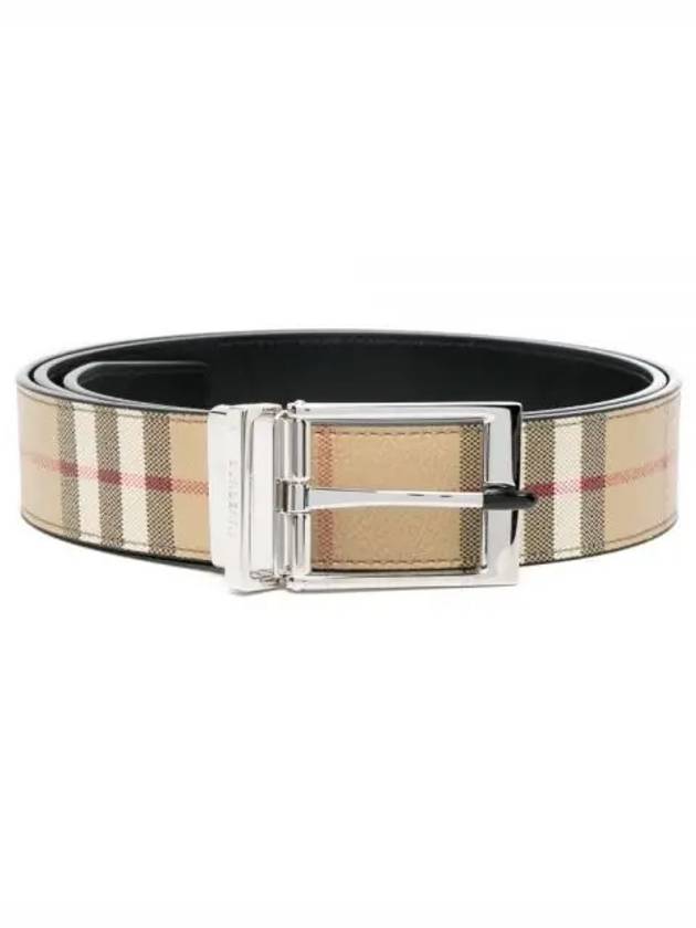 Vintage Check Pattern Leather Belt Beige - BURBERRY - BALAAN 2